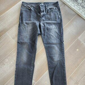 Saint Laurent Paris faded black distressed super skinny jeans, size 30/ 29